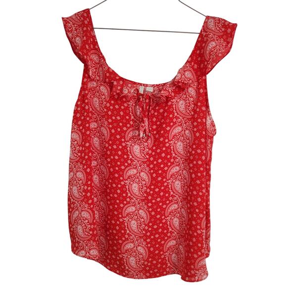 C established 1946 Tops - C Est 1946 Red Paisley Cowgirl Festival Tank Top Womens Plus Size 14 / 16